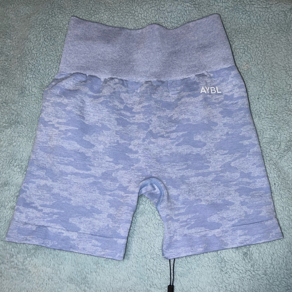 Blue camo aybl workout shorts